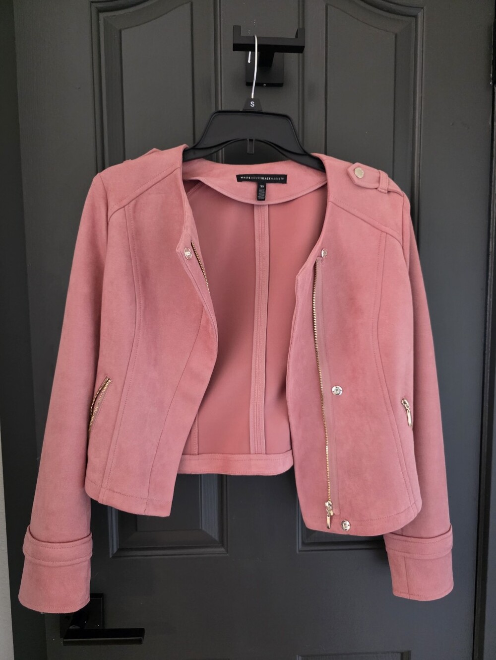 White House Black Market Pink Moto-Style Jacket